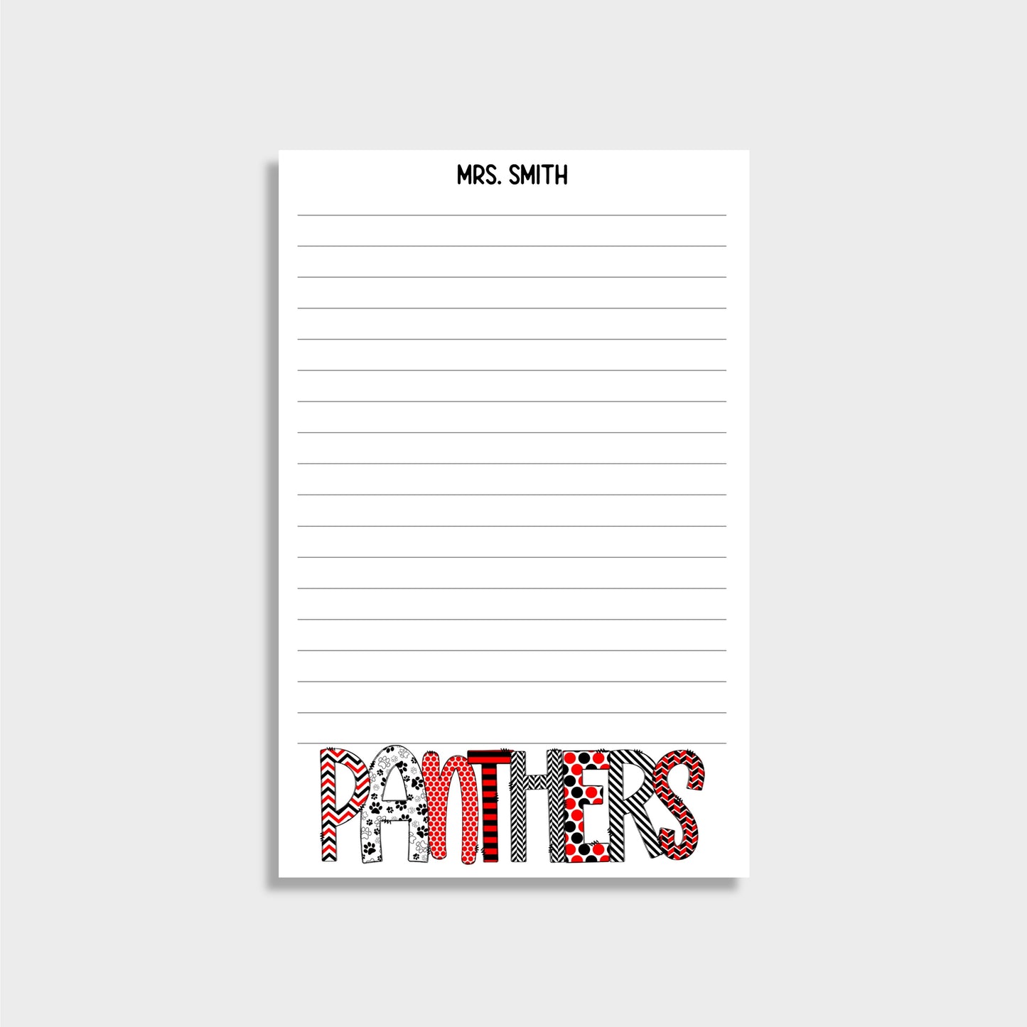Mascot School Spirit Personalized Teacher Notepad