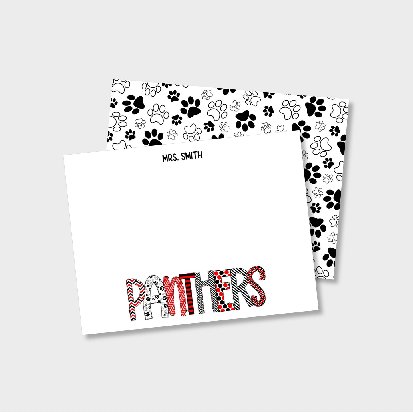 Mascot School Spirit Personalized Teacher Stationery Set, Set of 2 Notepads & Set of Notecards