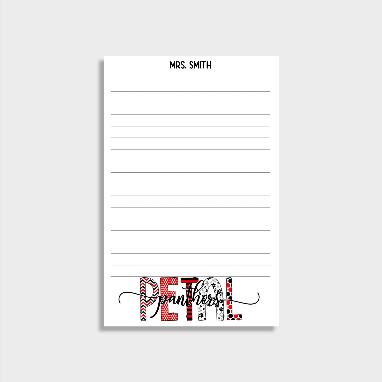 School Spirit Personalized Teacher Notepad