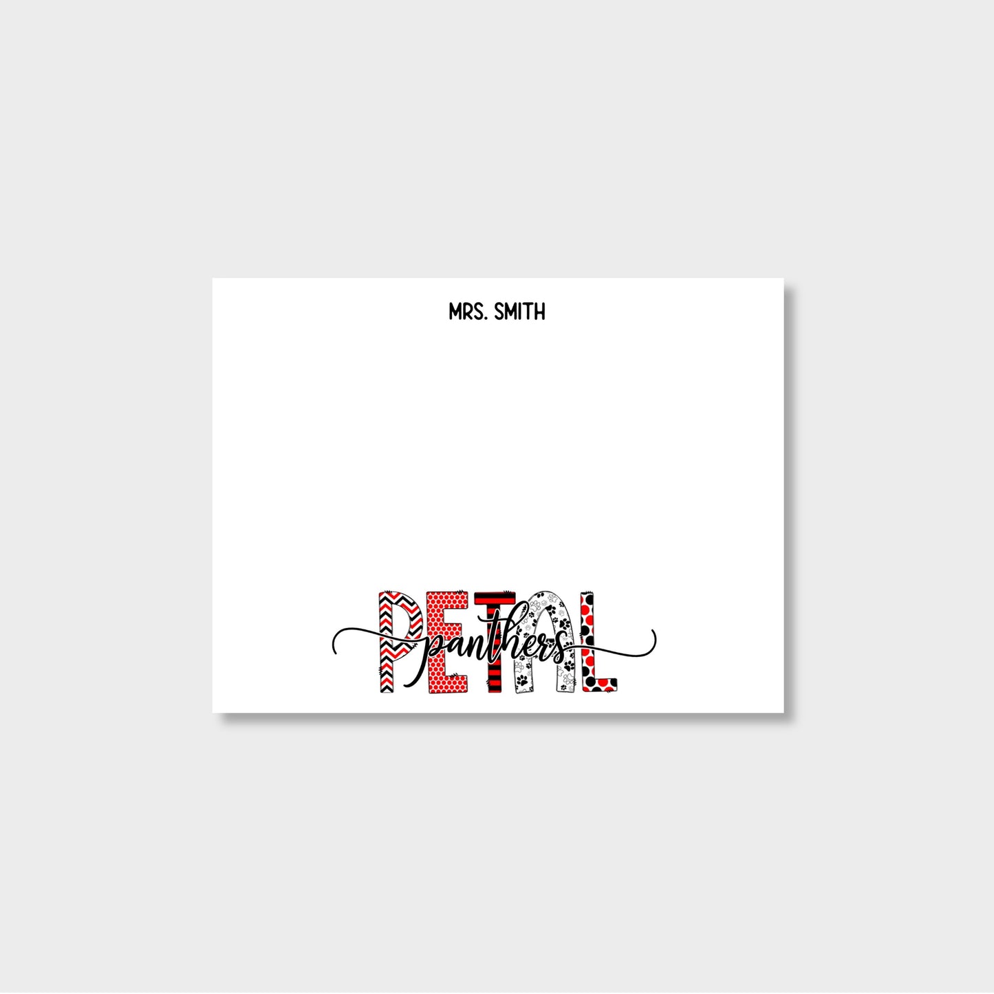 School Spirit Personalized Teacher Notecard Stationery
