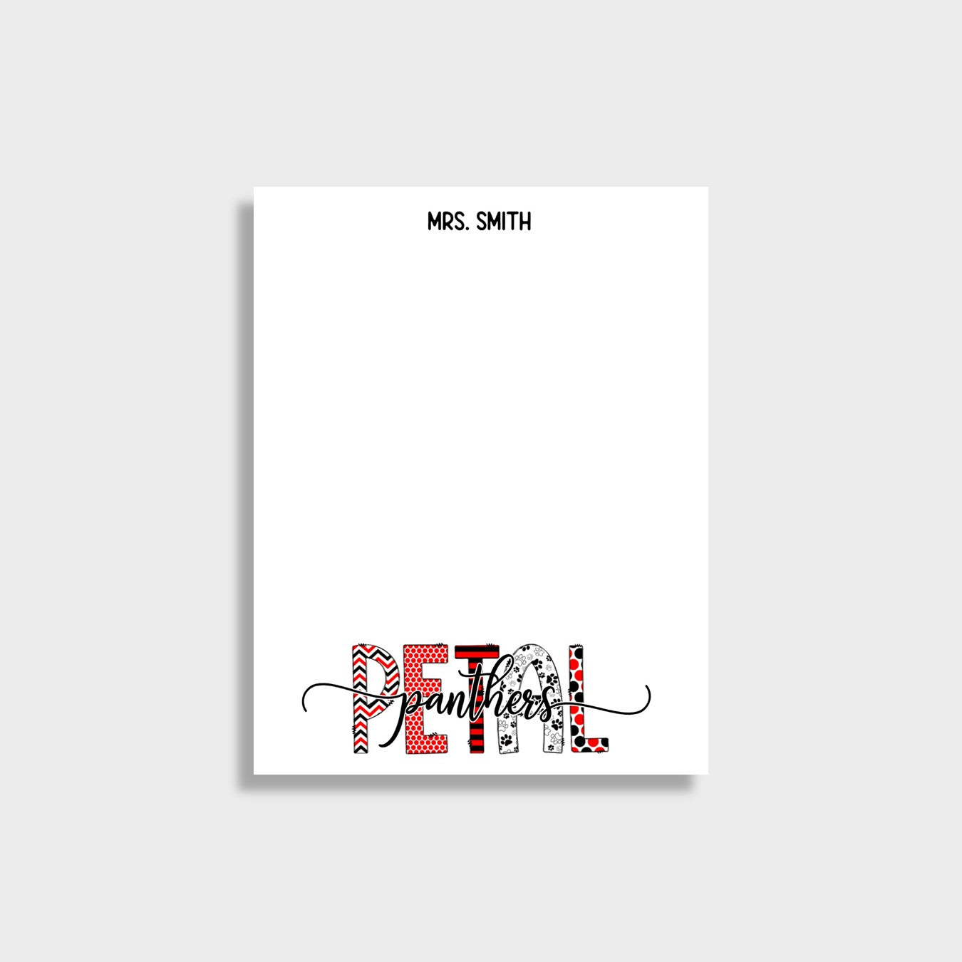 School Spirit Personalized Teacher Notepad