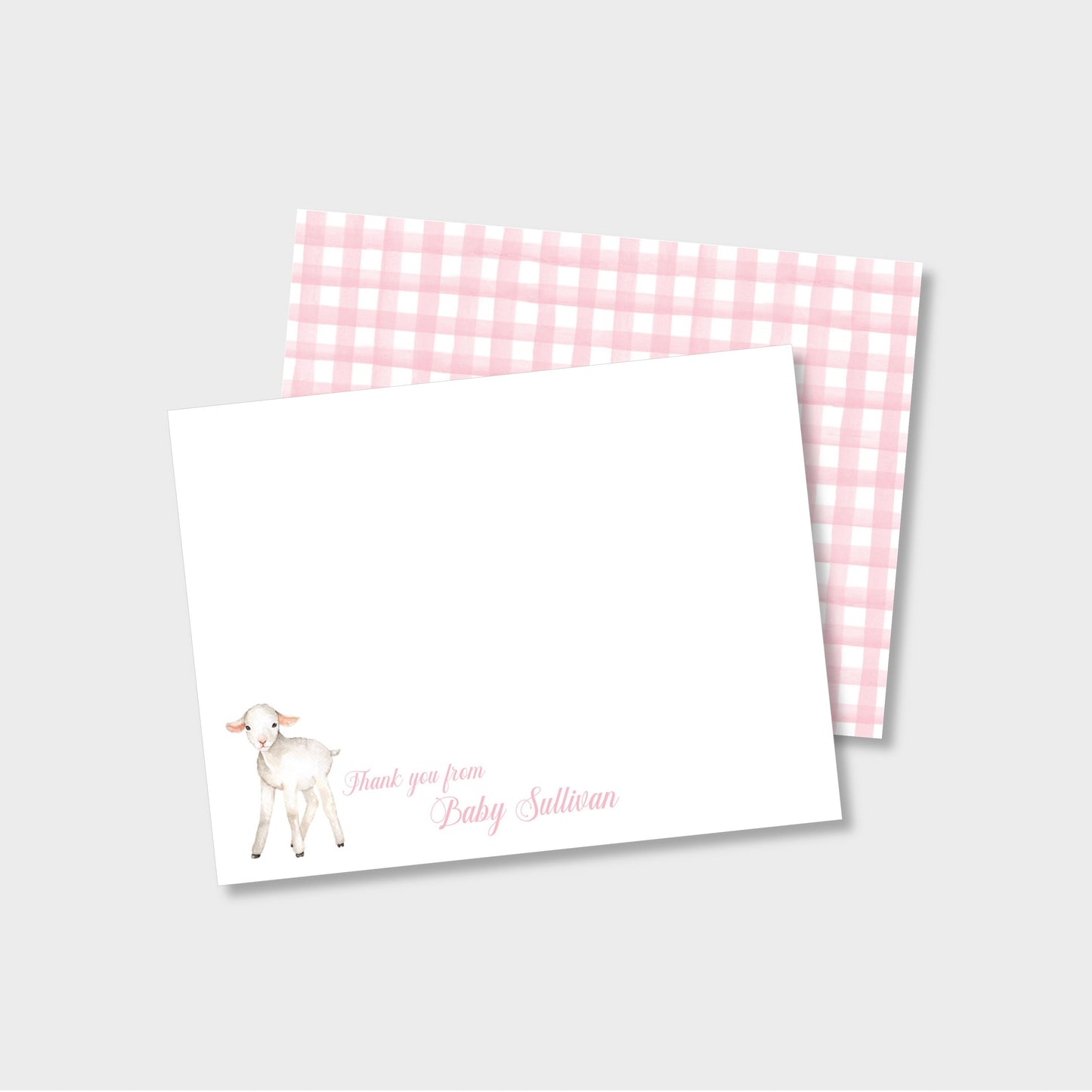 Baby Lamb Personalized Notecard Stationery