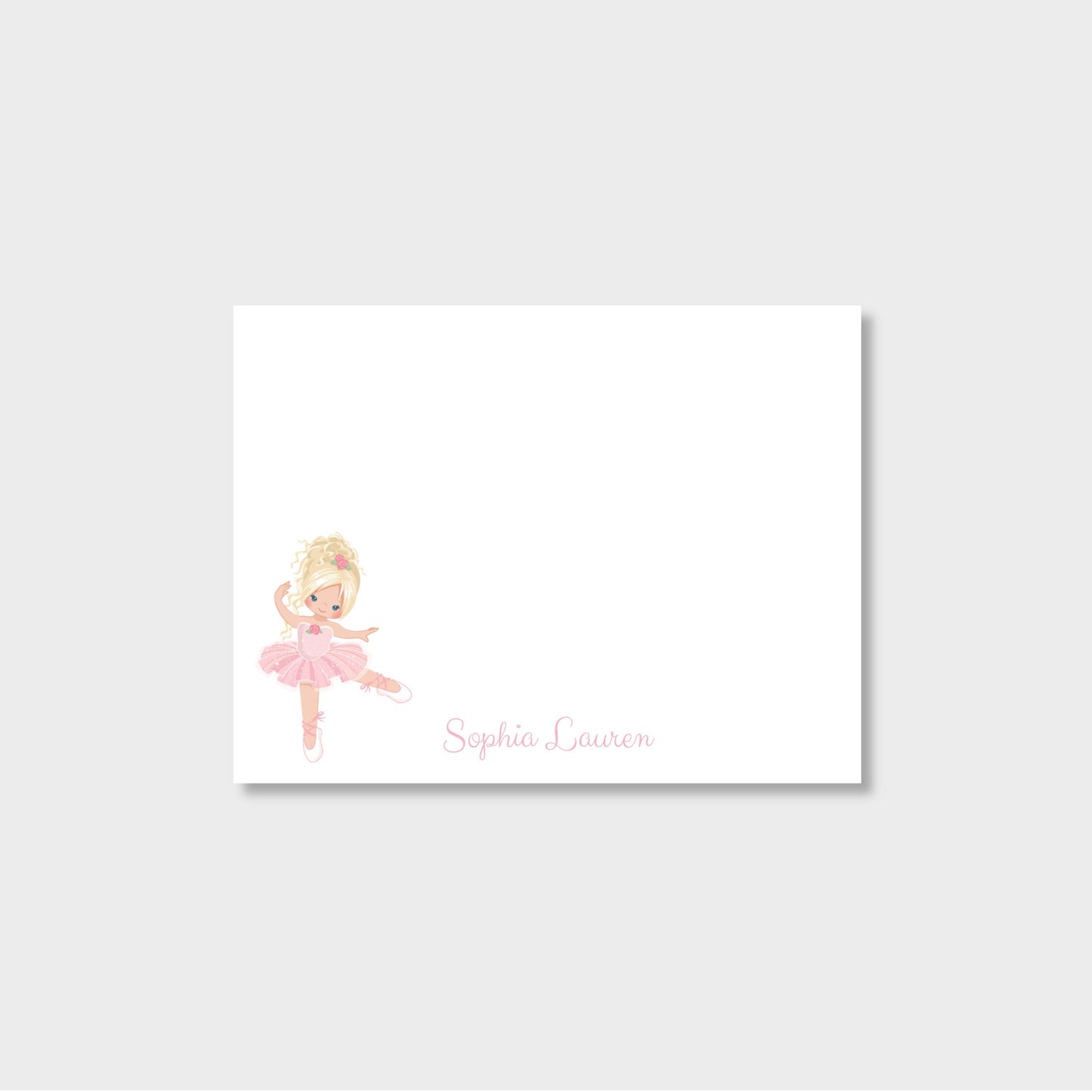 Ballerina Girl Personalized Notecard Stationery