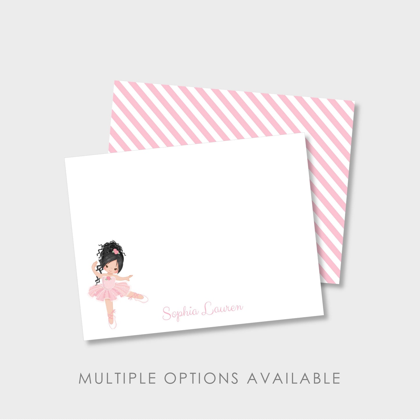 Ballerina Girl Personalized Notecard Stationery
