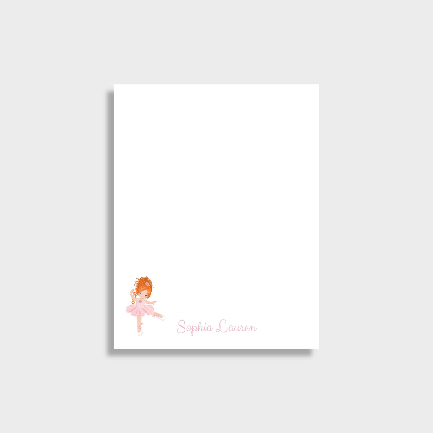 Ballerina Girl Personalized Notepad