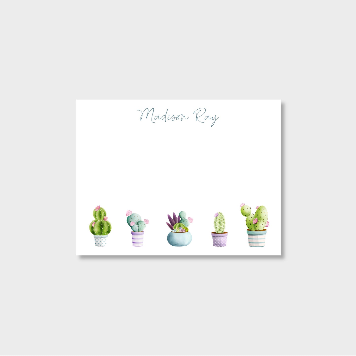 Cacti/Succulent Personalized Notecard Stationery