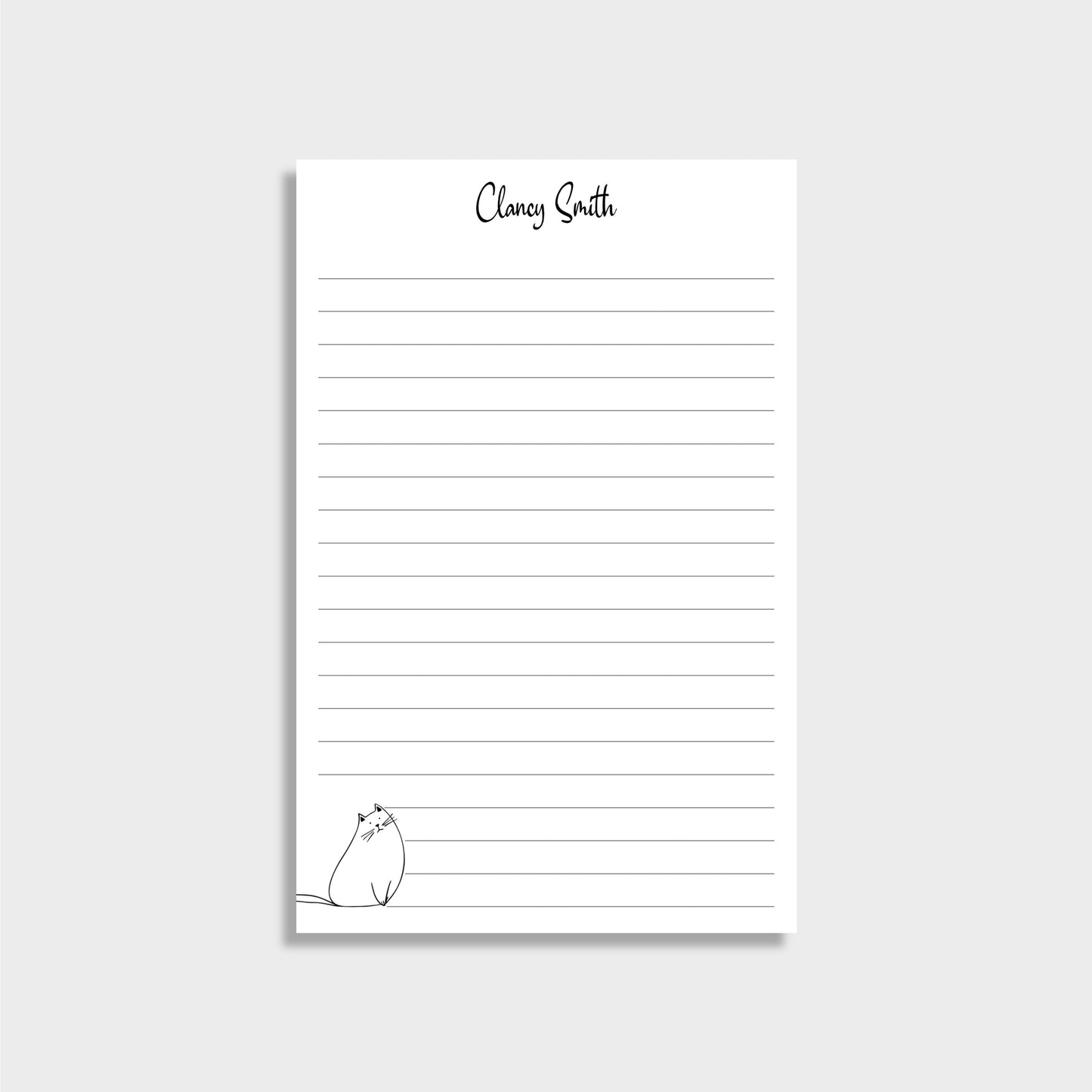 Cat Lover Personalized Notepad