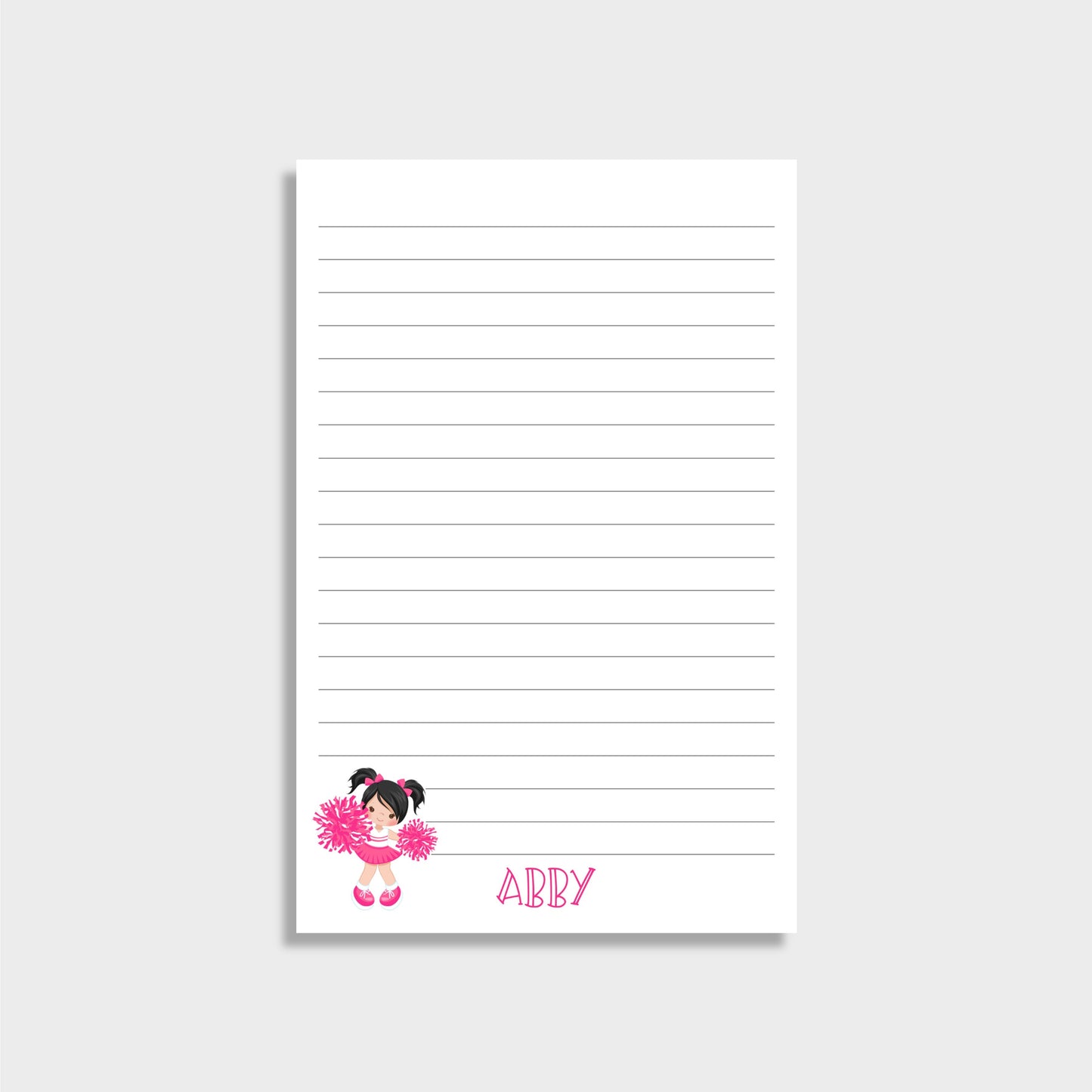 Cheerleader Girl Personalized Notepad
