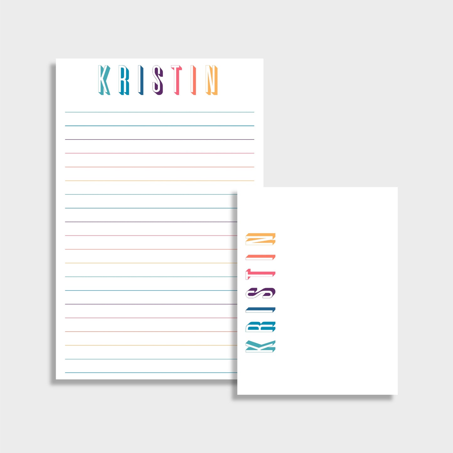 Colorful Name Personalized Notepad