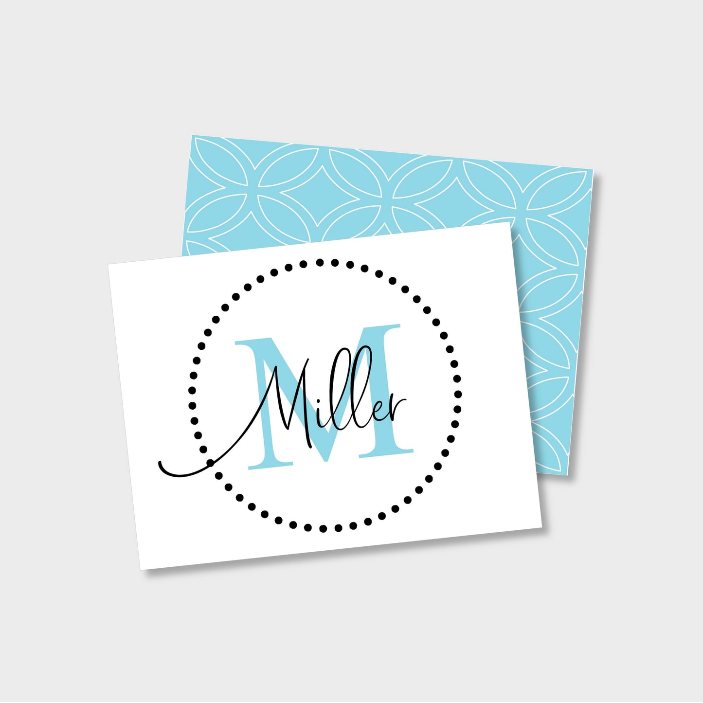 Last Name Initial Personalized Notecard Stationery