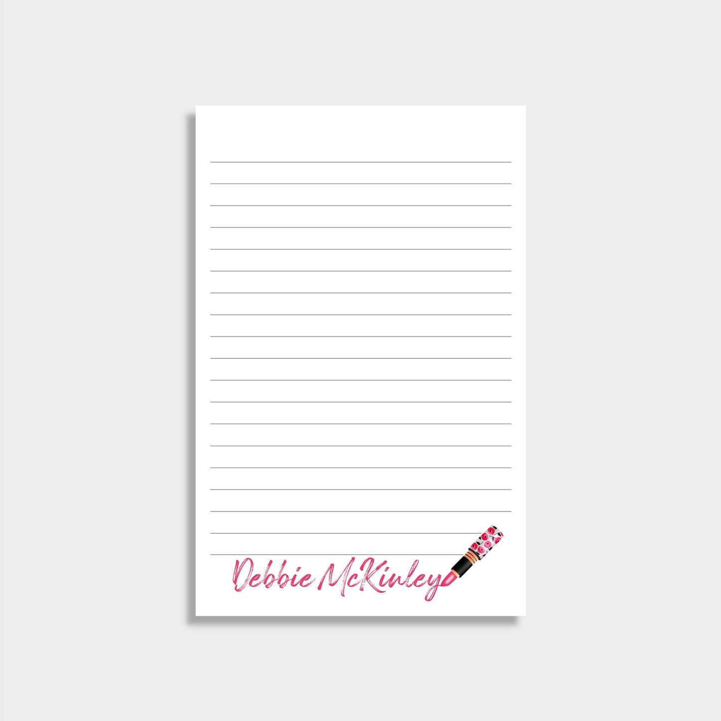 Girly Lipstick Personalized Notepad