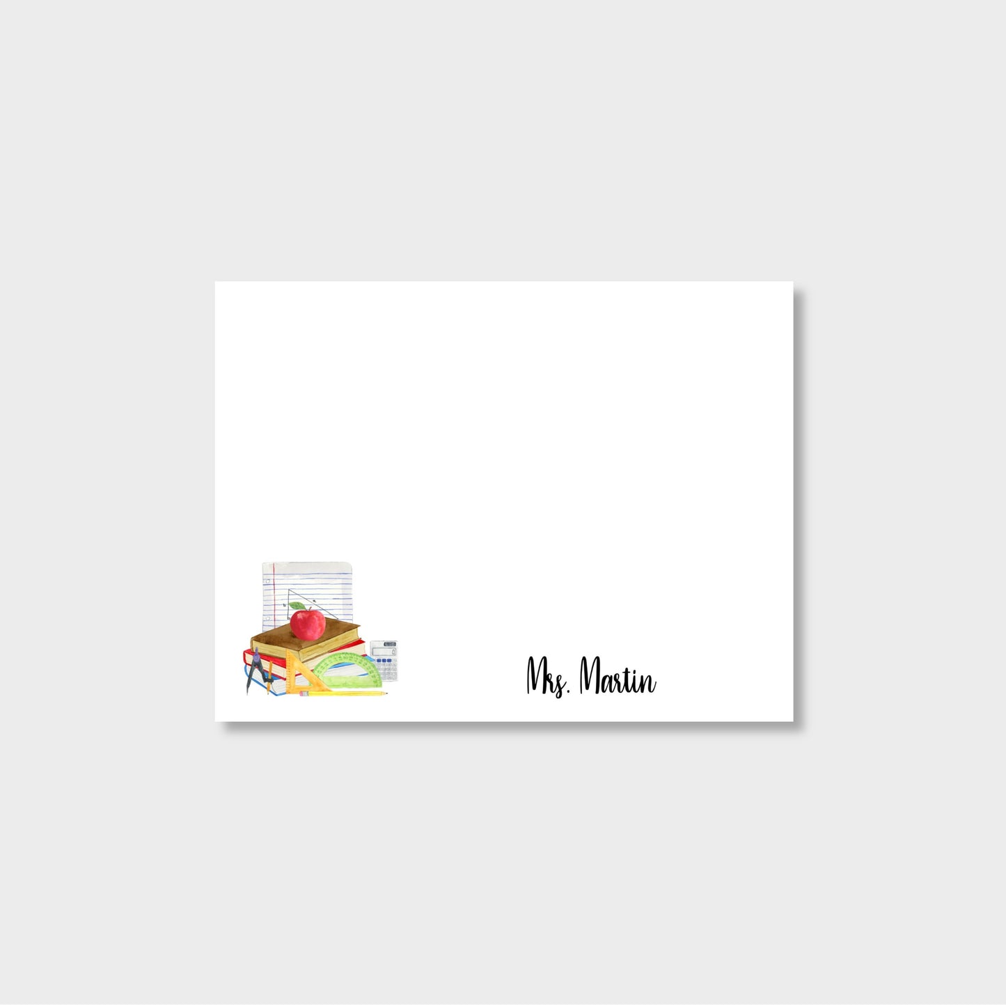 Math Teacher Personalized Notecard Stationery
