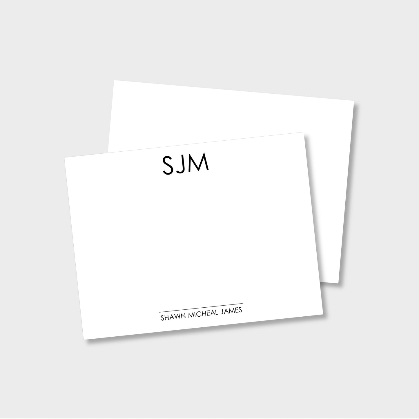 Minimalist Monogram Personalized Notecard Stationery