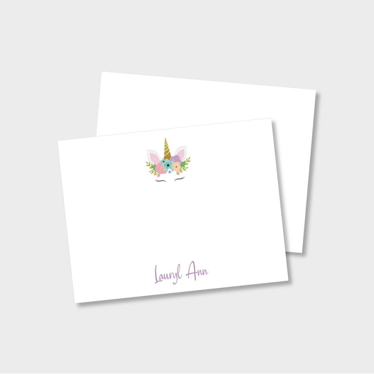 Unicorn Personalized Notecard Stationery