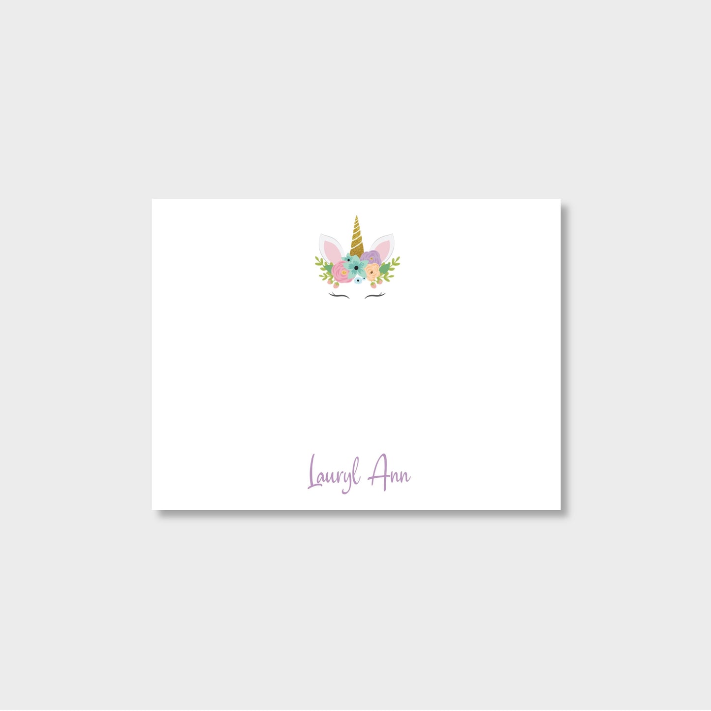 Unicorn Personalized Notecard Stationery