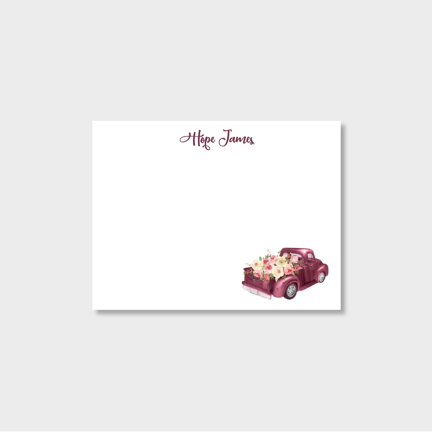 Vintage Truck Personalized Notecard Stationery