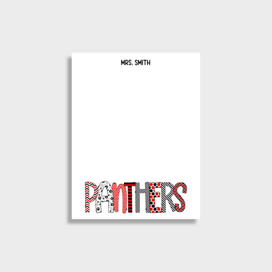 Mascot School Spirit Personalized Teacher Notepad