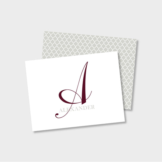 Initial Family Personalized Notecard Stationery