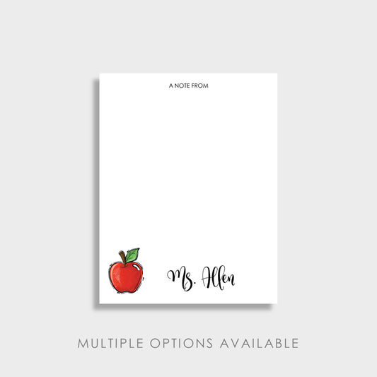 Apple Personalized Teacher Notepad