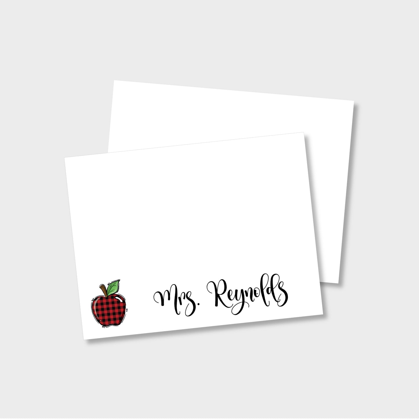 Buffalo check apple notecard stationery