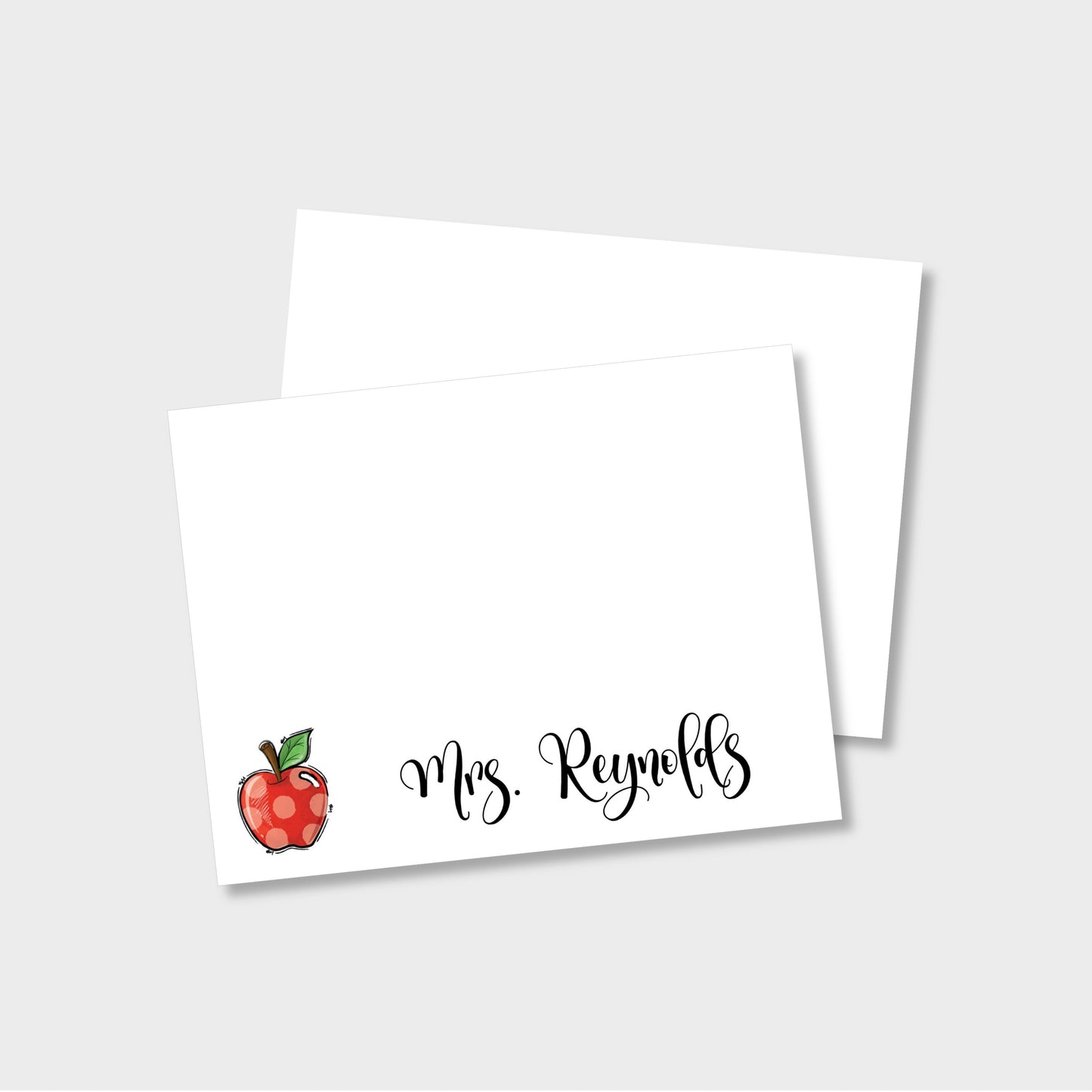 Red polka dot apple notecard stationery