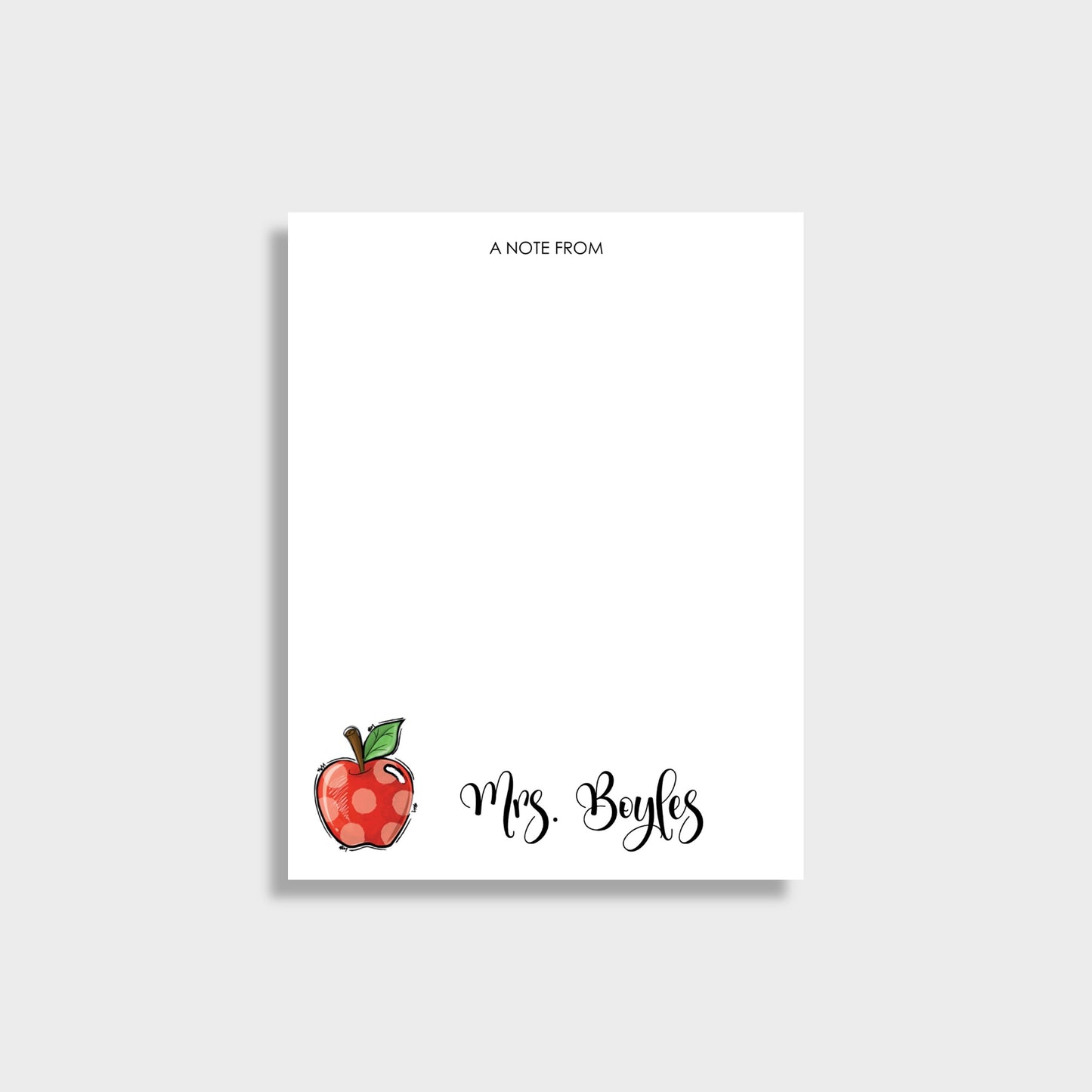 Apple Personalized Teacher Notepad