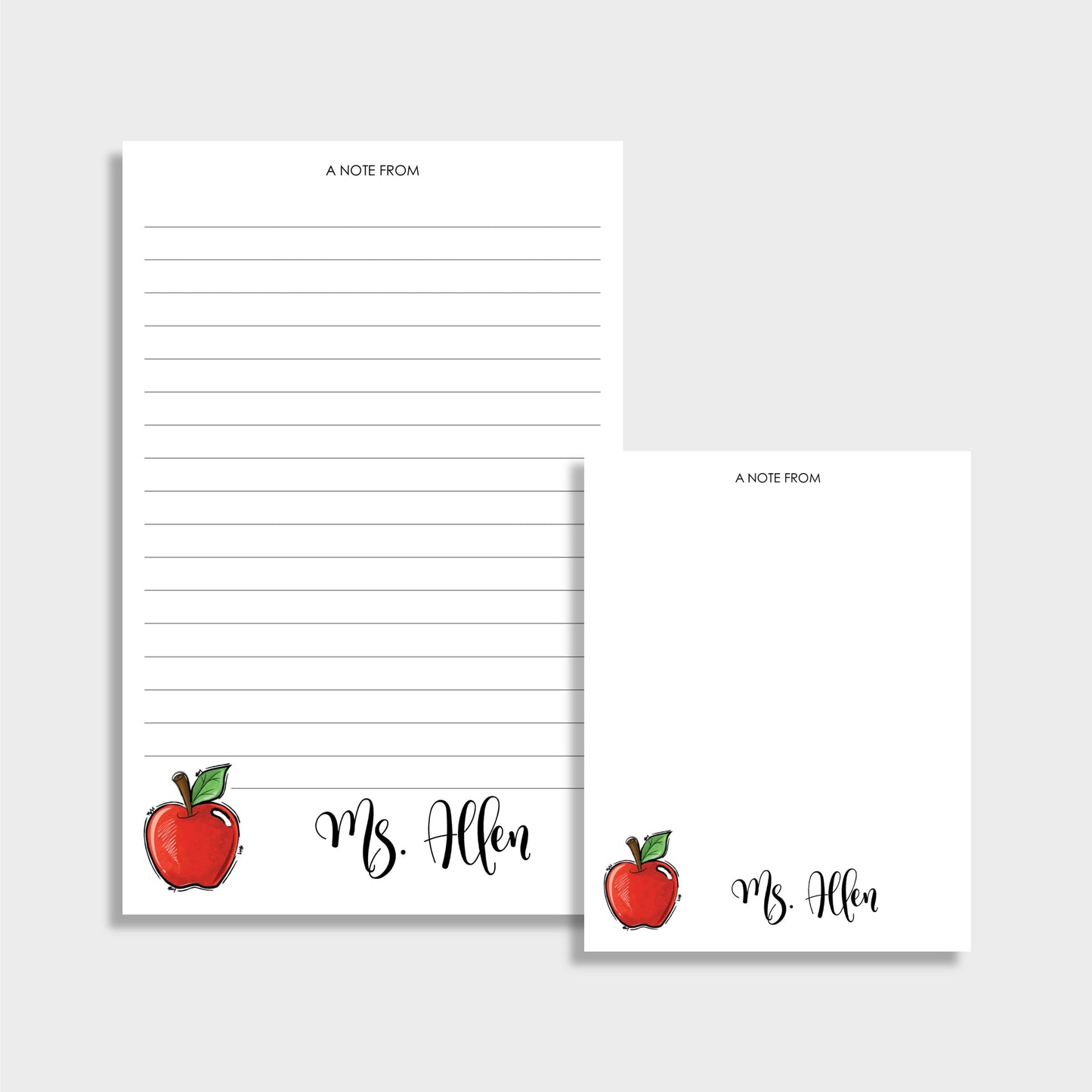 Apple Personalized Teacher Notepad