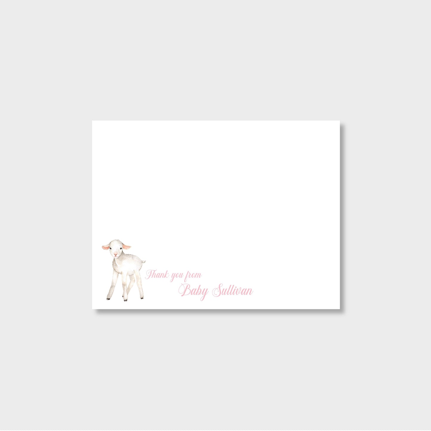 Baby Lamb Personalized Notecard Stationery