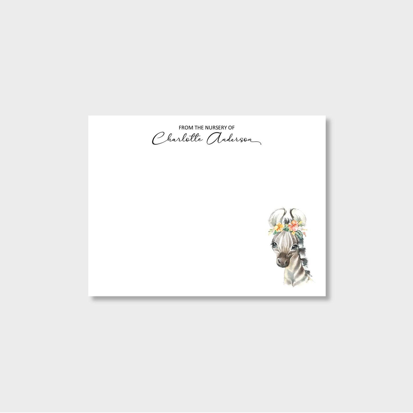 Baby Safari Personalized Notecard Stationery