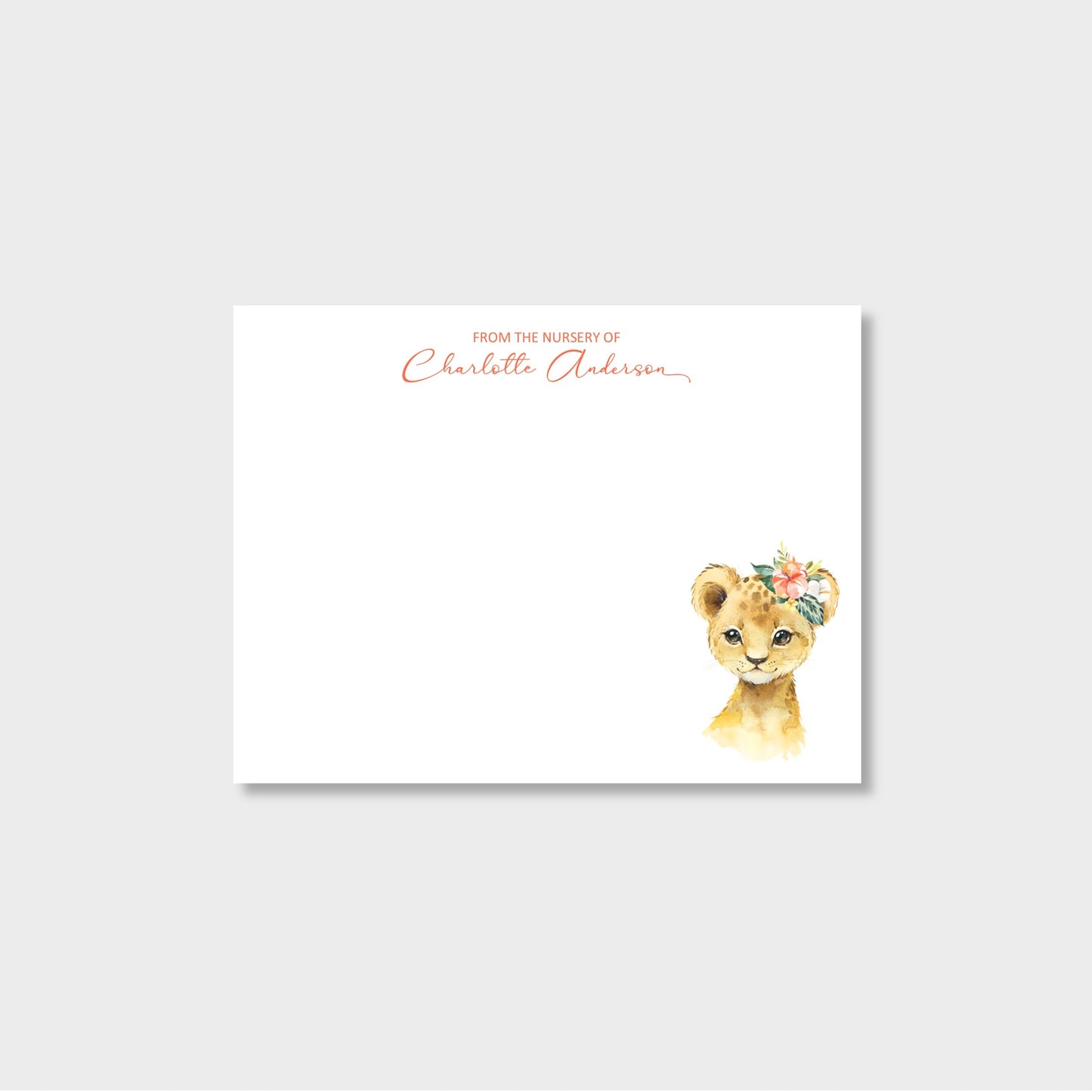 Baby Safari Personalized Notecard Stationery