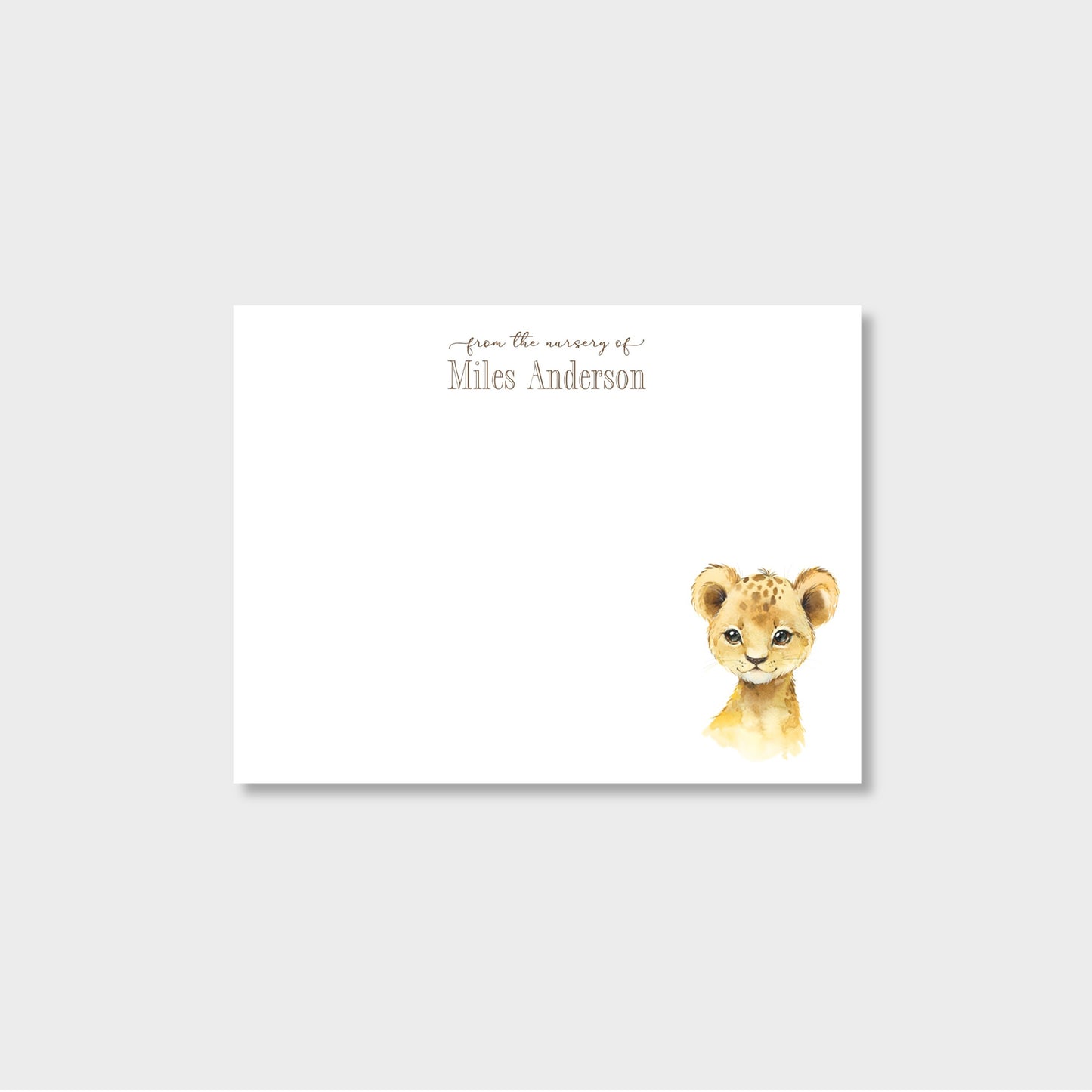 Baby Safari Personalized Notecard Stationery