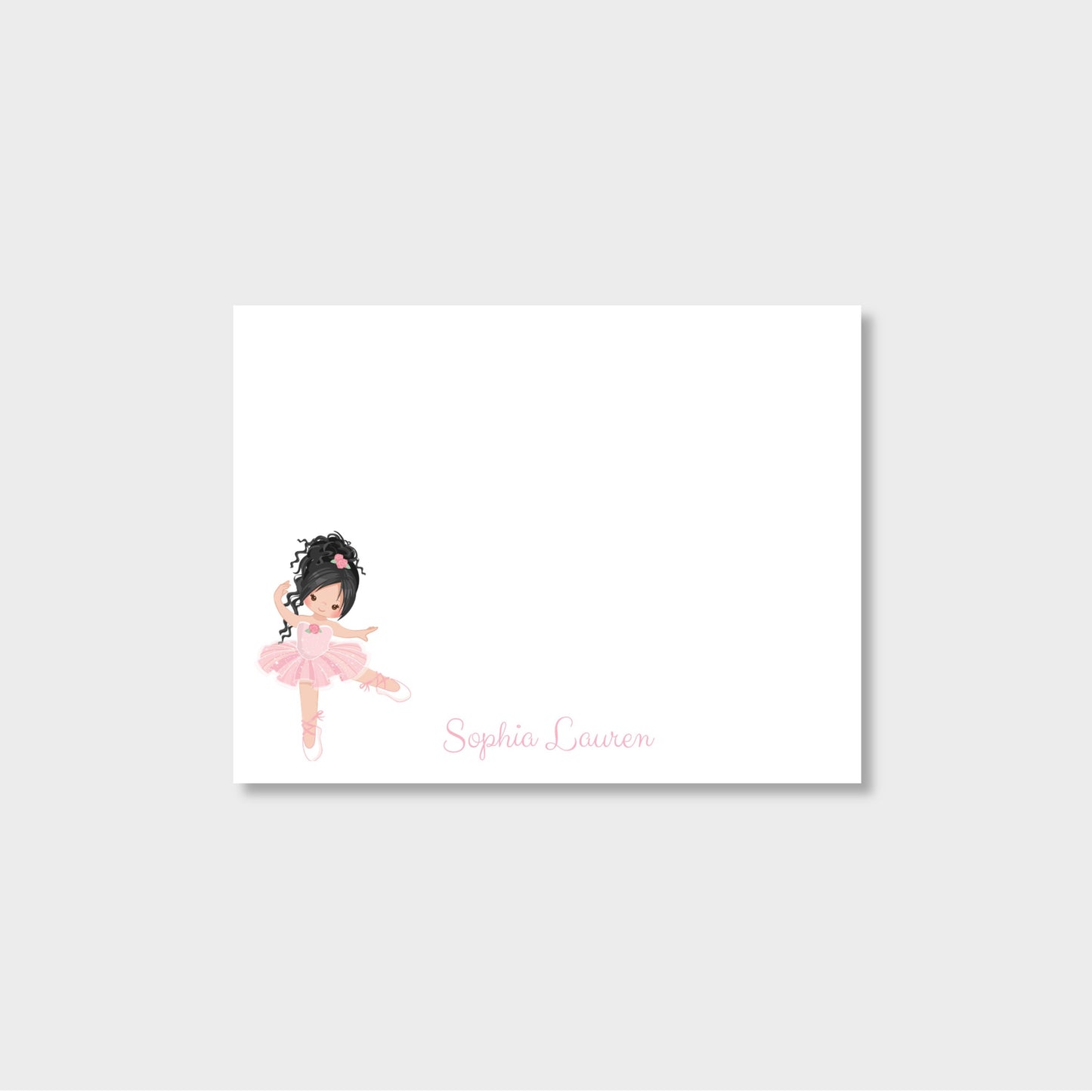 Ballerina Girl Personalized Notecard Stationery