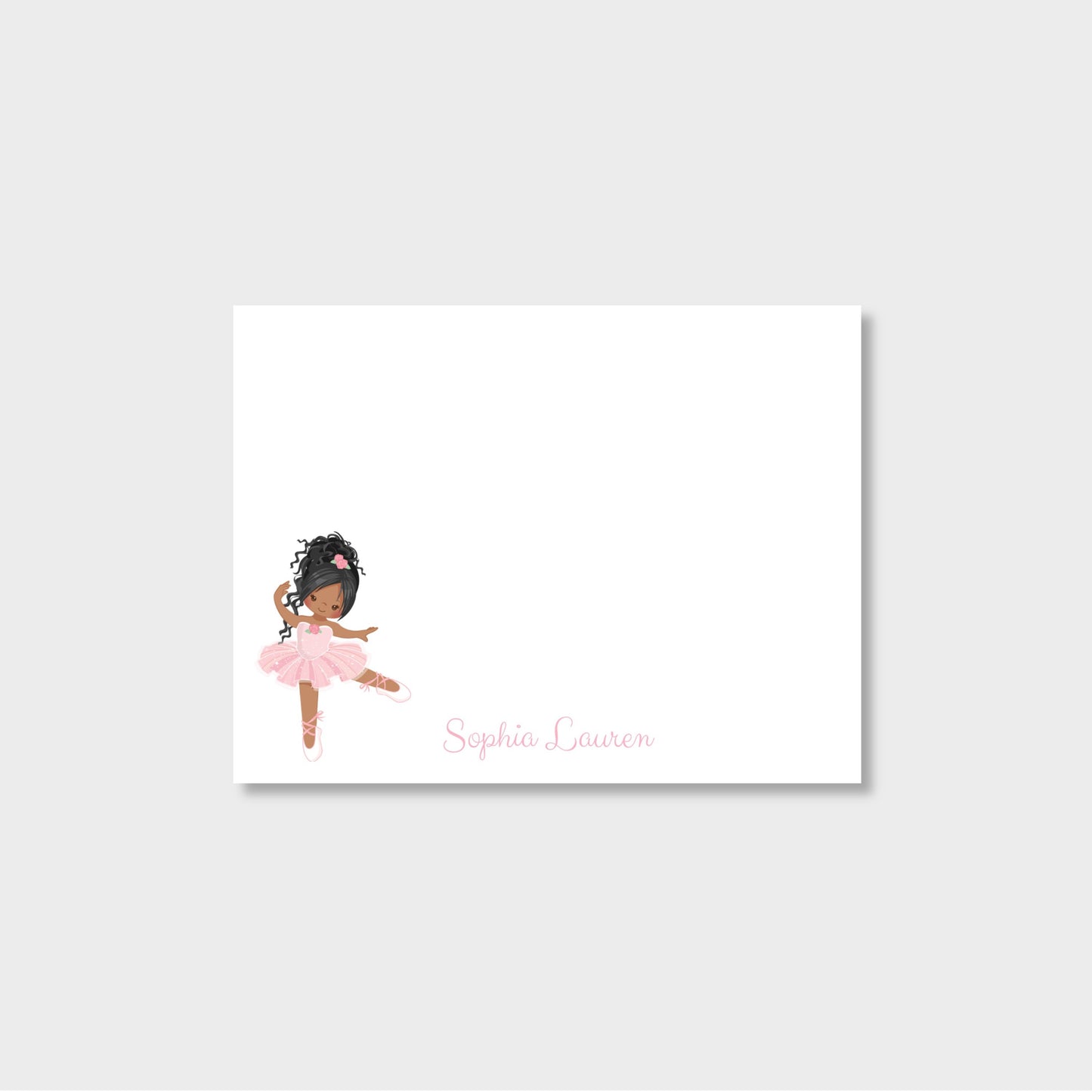 Ballerina Girl Personalized Notecard Stationery