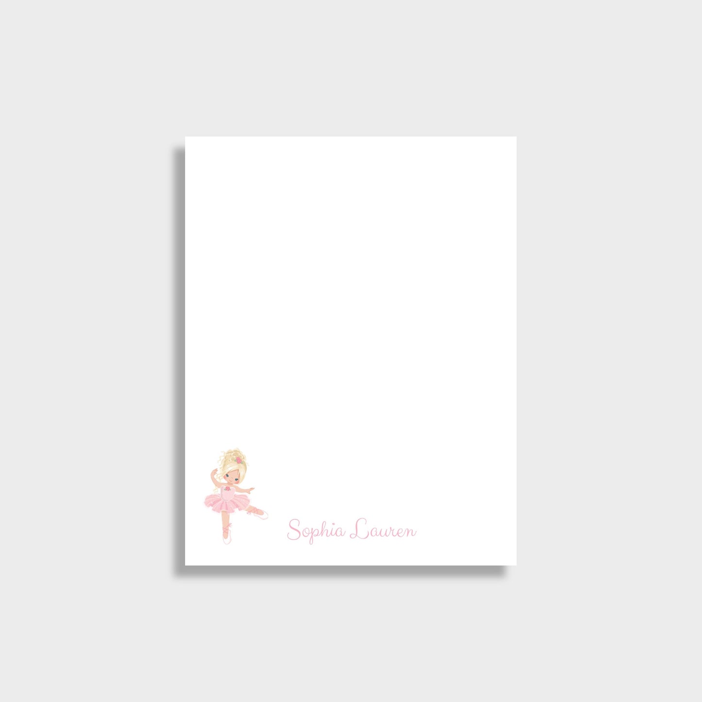 Ballerina Girl Personalized Notepad