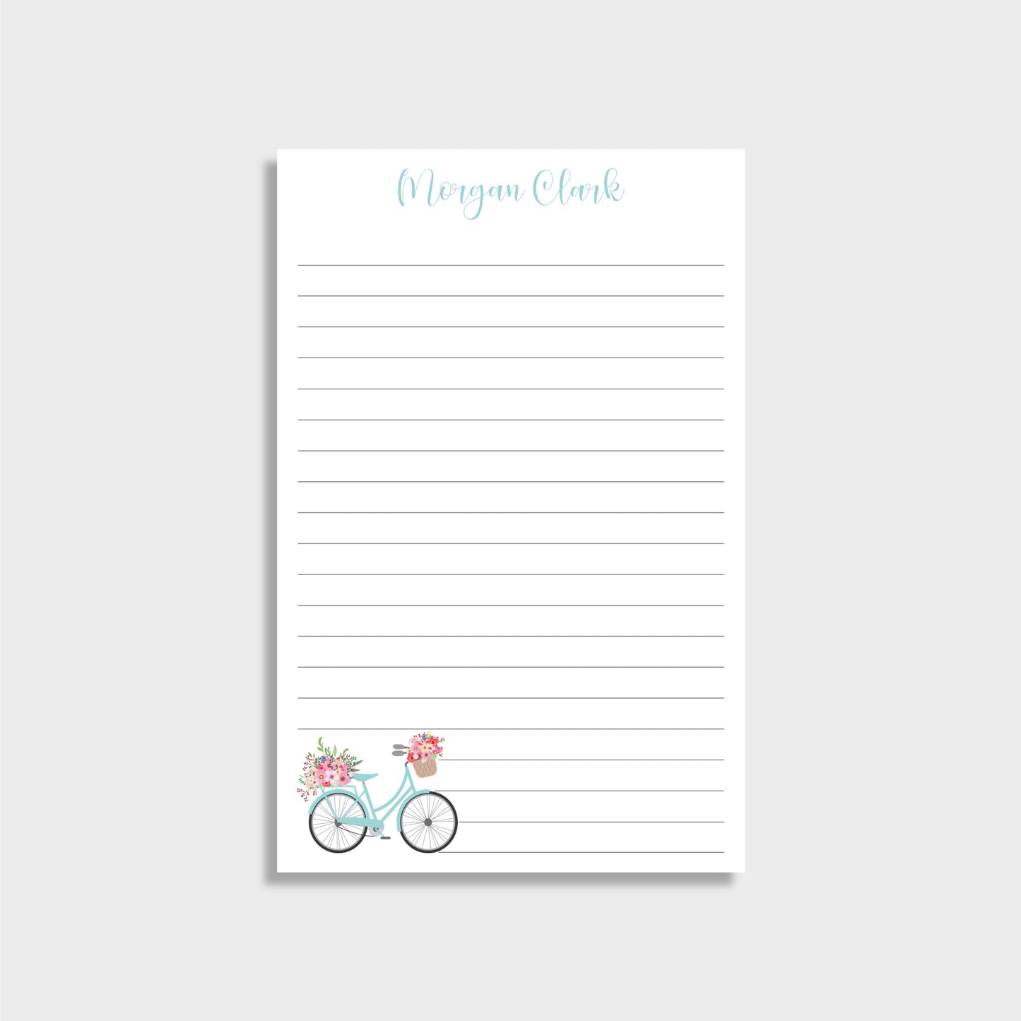 Bicycle & Flowers Personalized Notepad