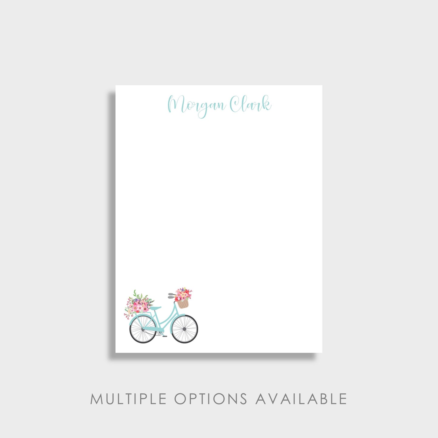 Bicycle & Flowers Personalized Notepad