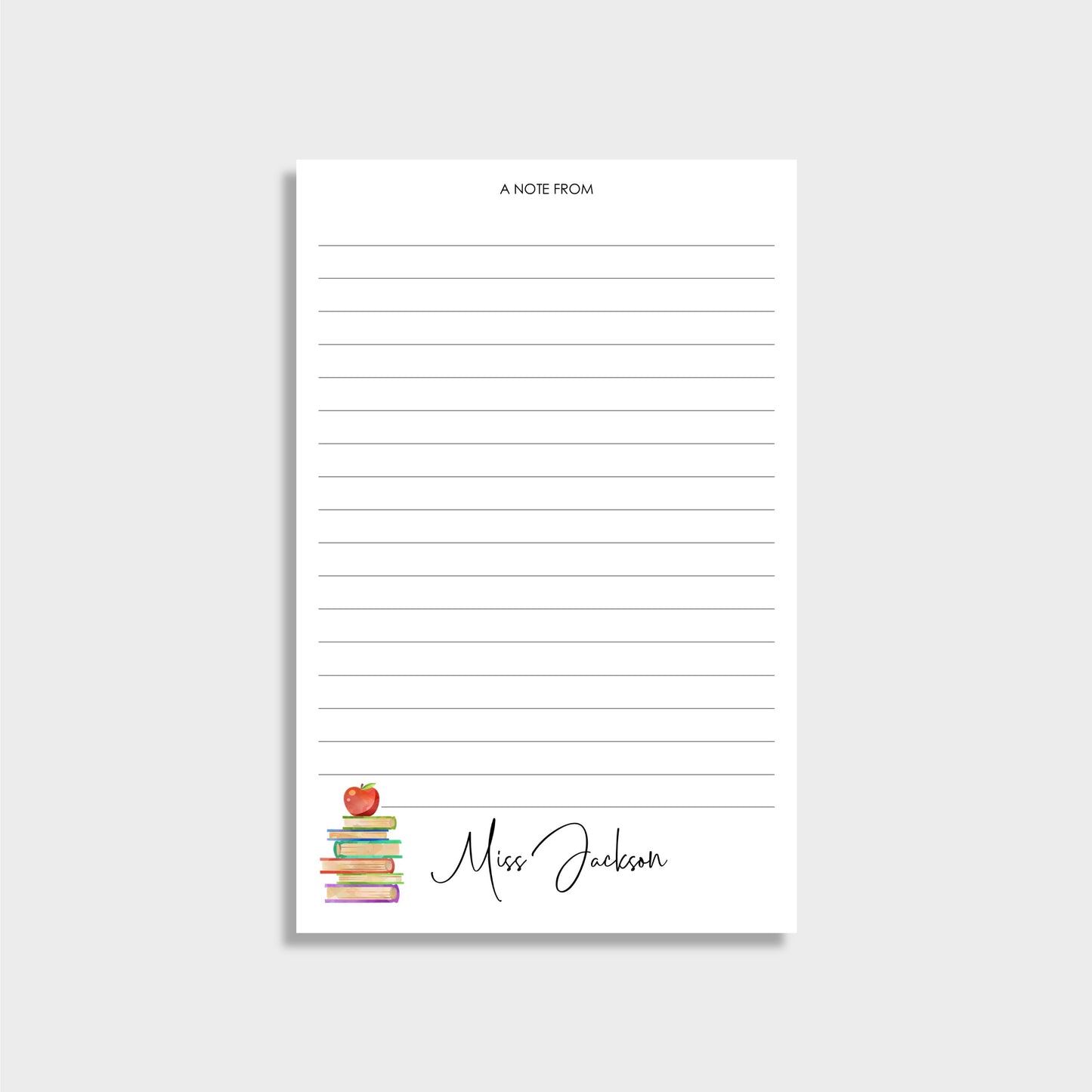 Books with Apple Personalized Teacher Notepad