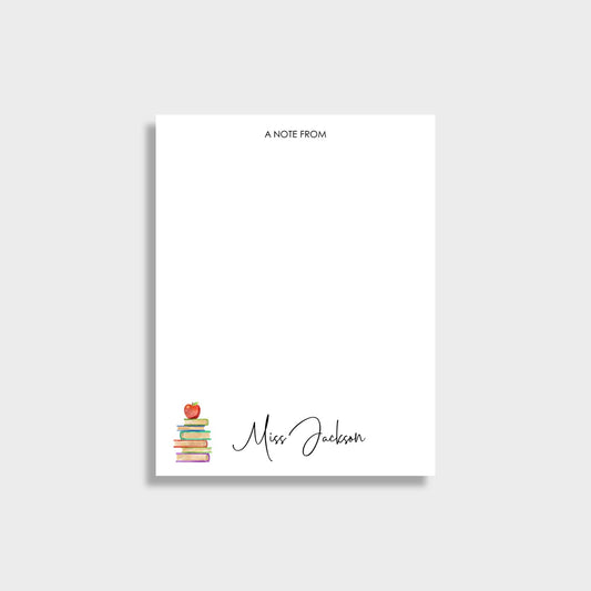 Books with Apple Personalized Teacher Notepad