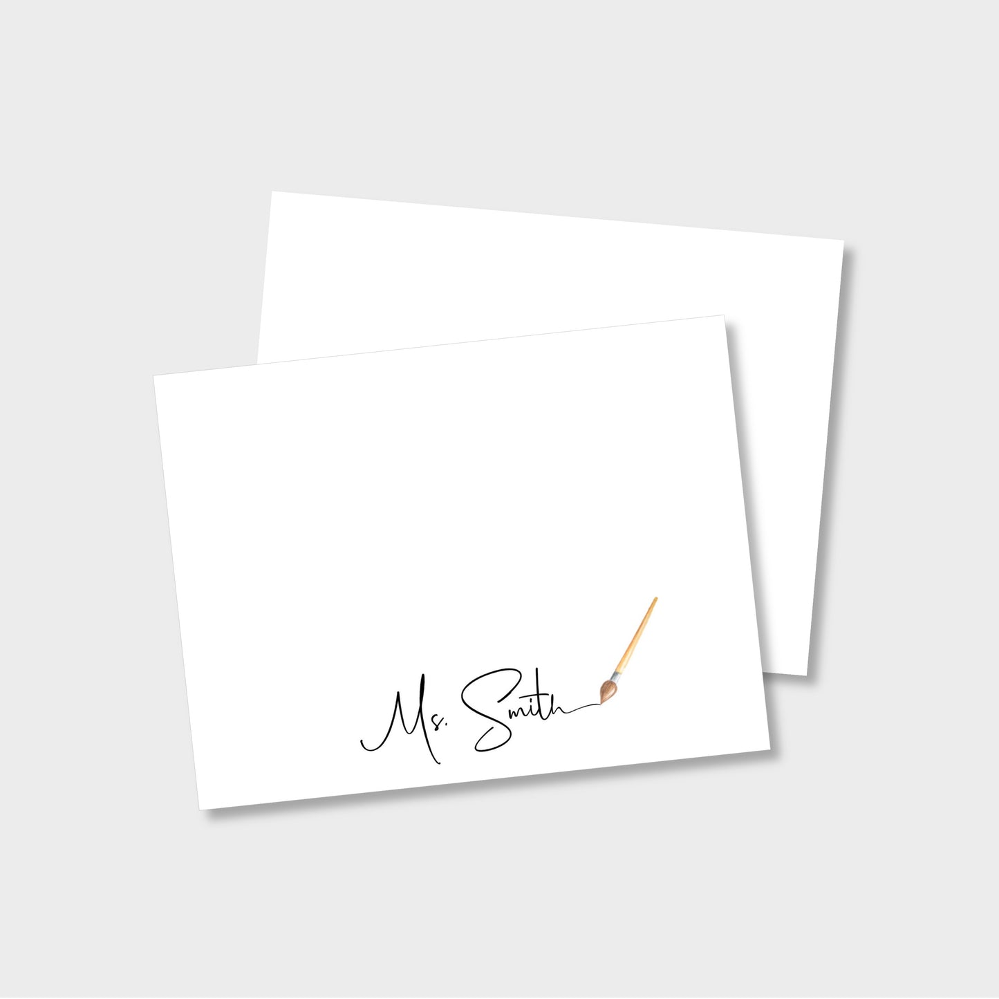 Brush Writing Personalized Art Teacher Notecard Stationery