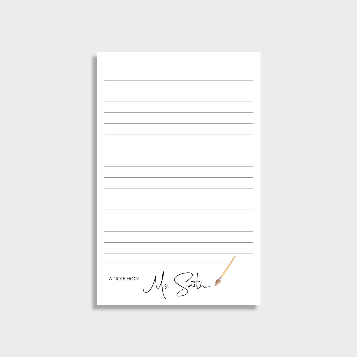 Brush Writing Personalized Art Teacher Notepad