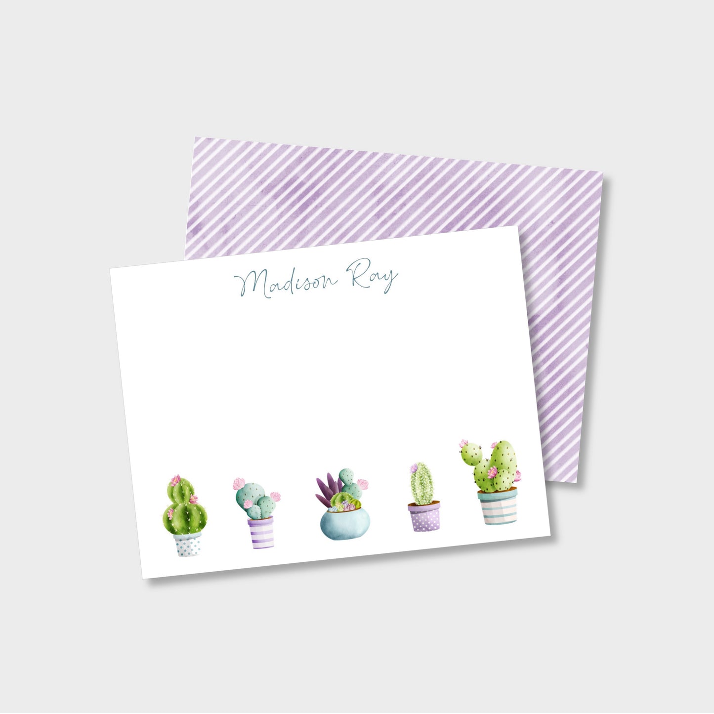 Cacti/Succulent Personalized Notecard Stationery