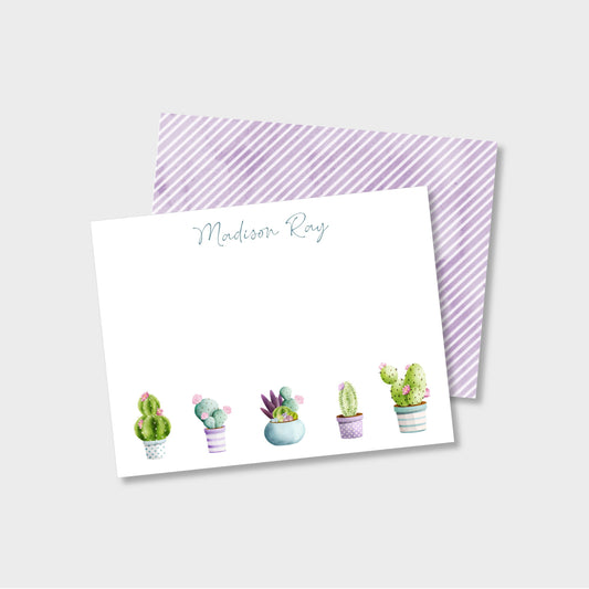 Cacti/Succulent Personalized Notecard Stationery