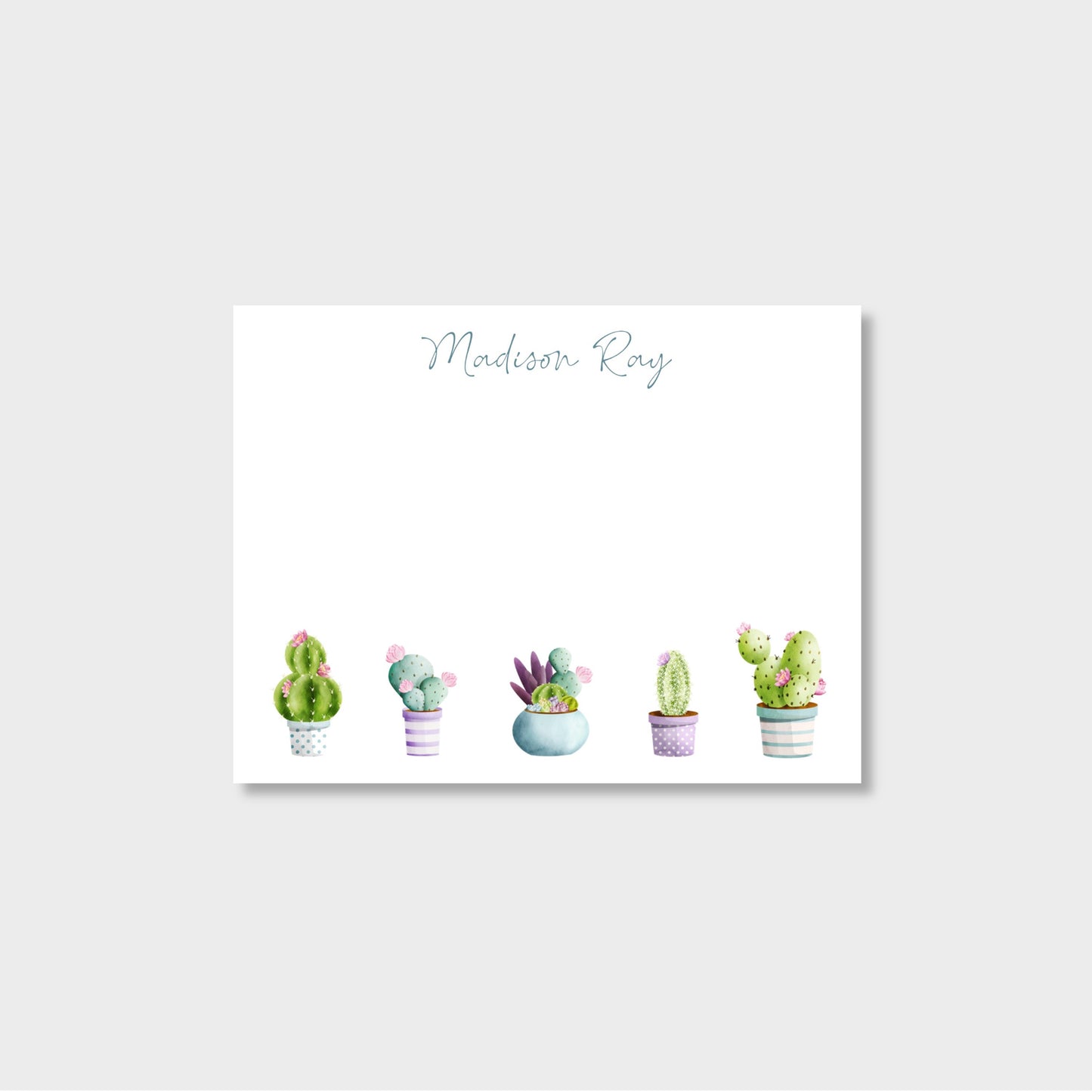 Cacti/Succulent Personalized Notecard Stationery