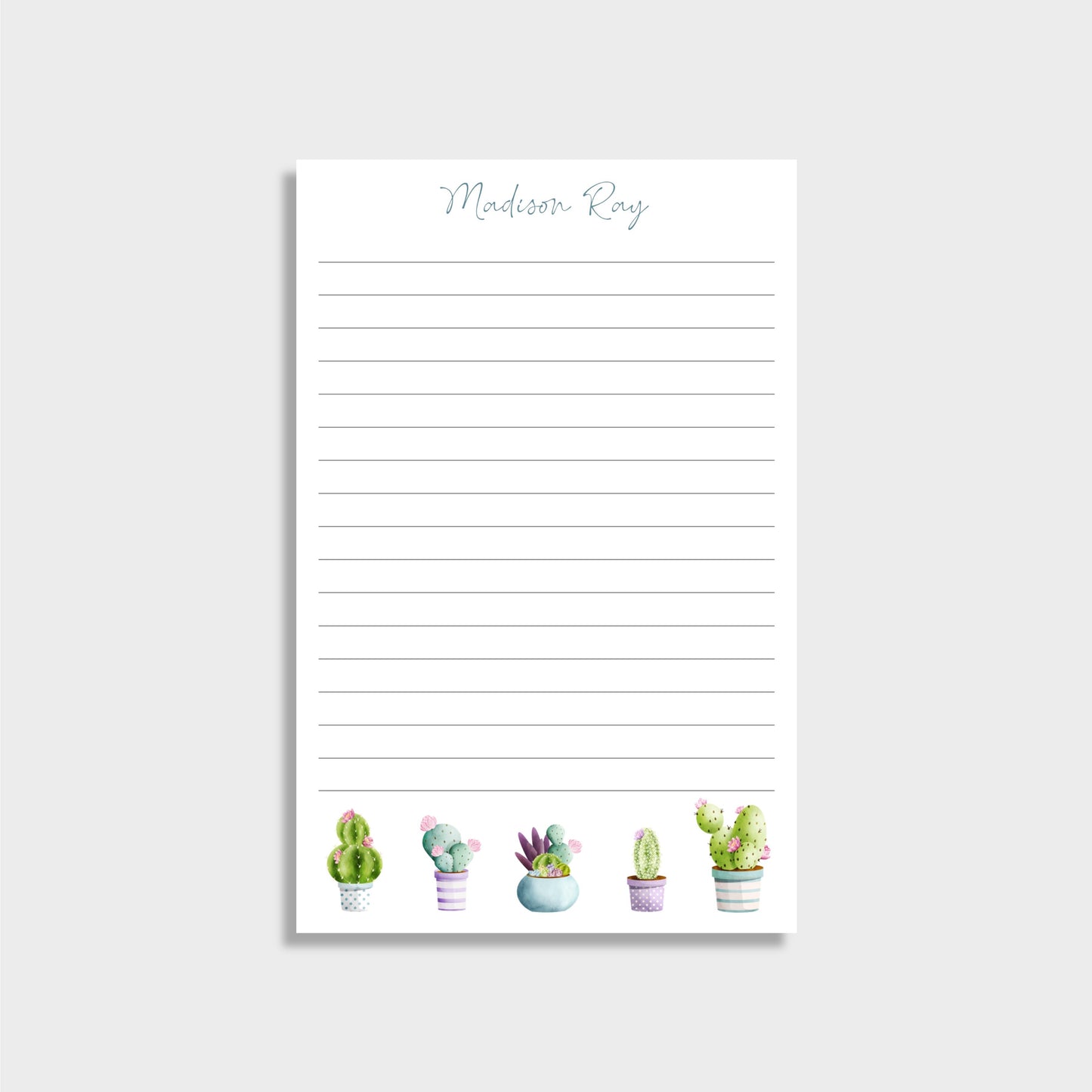 Cacti/Succulent Personalized Notepad