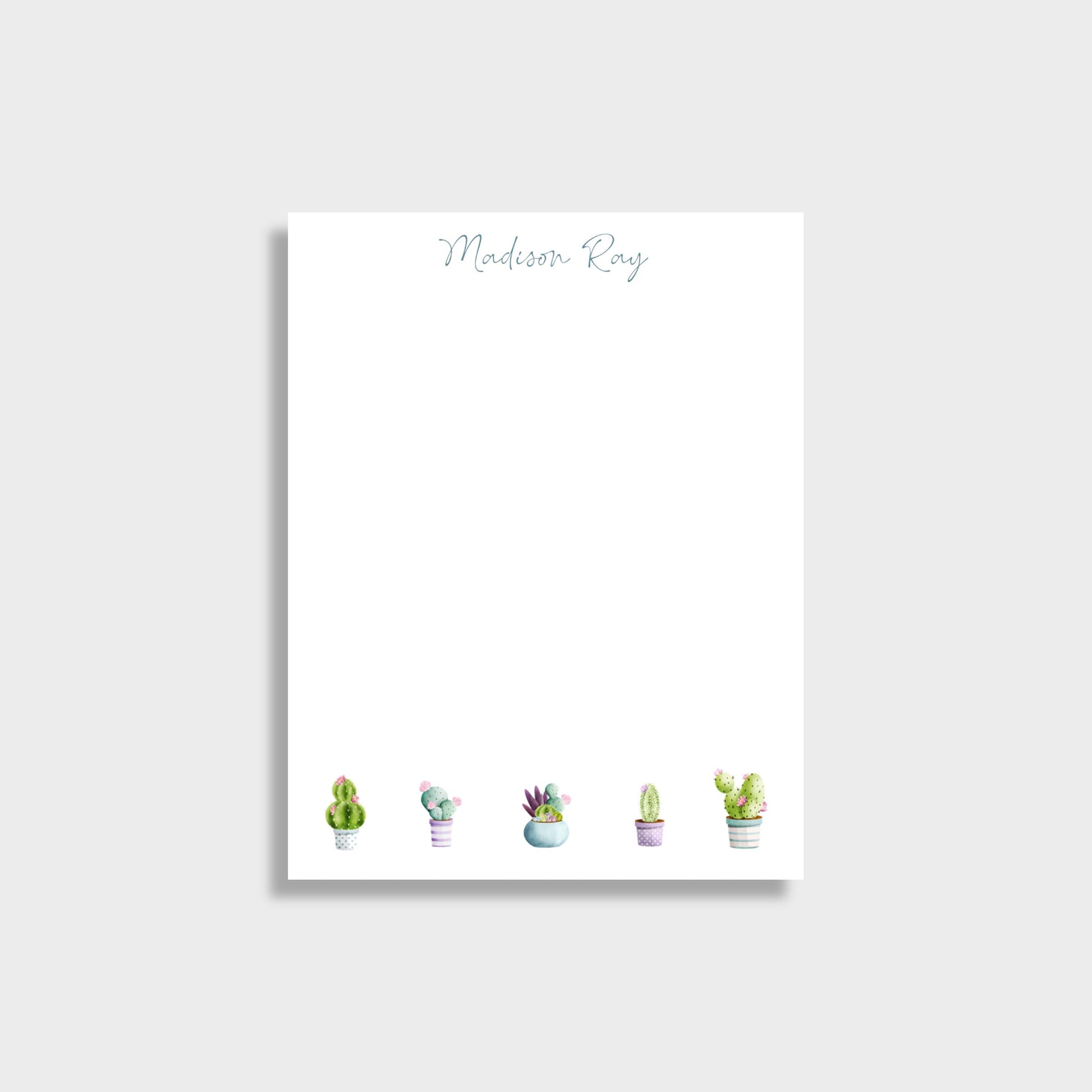 succulent notepad Cacti/Succulent Personalized Notepad – 31 Prints
