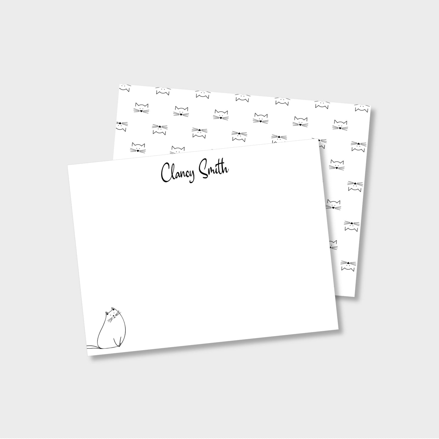 Cat Lover Personalized Notecard Stationery