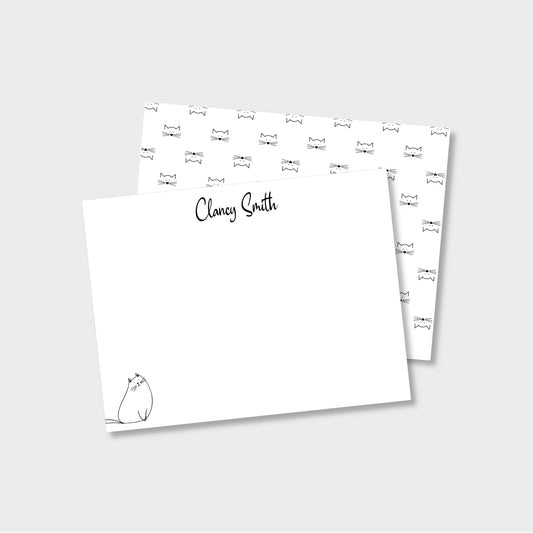 Cat Lover Personalized Notecard Stationery