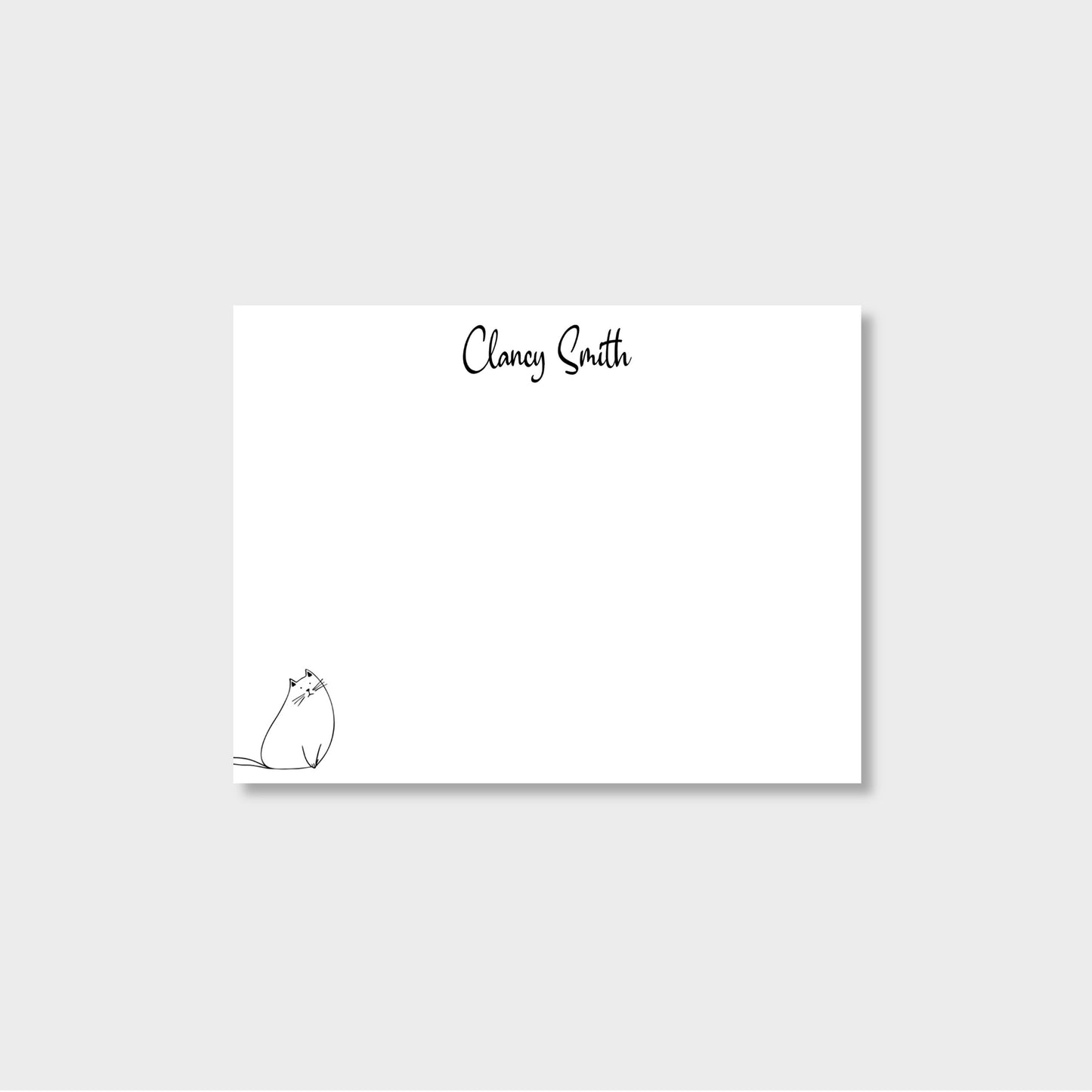 Cat Lover Personalized Notecard Stationery