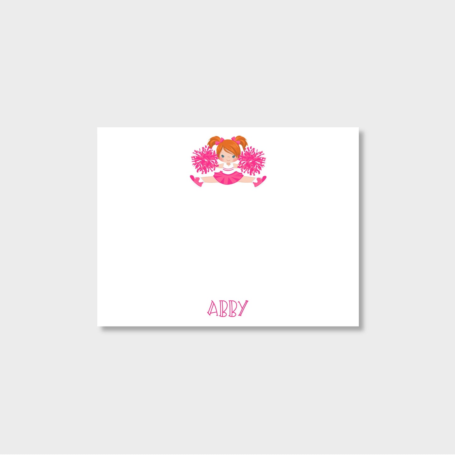 Cheerleader Girl Personalized Notecard Stationery