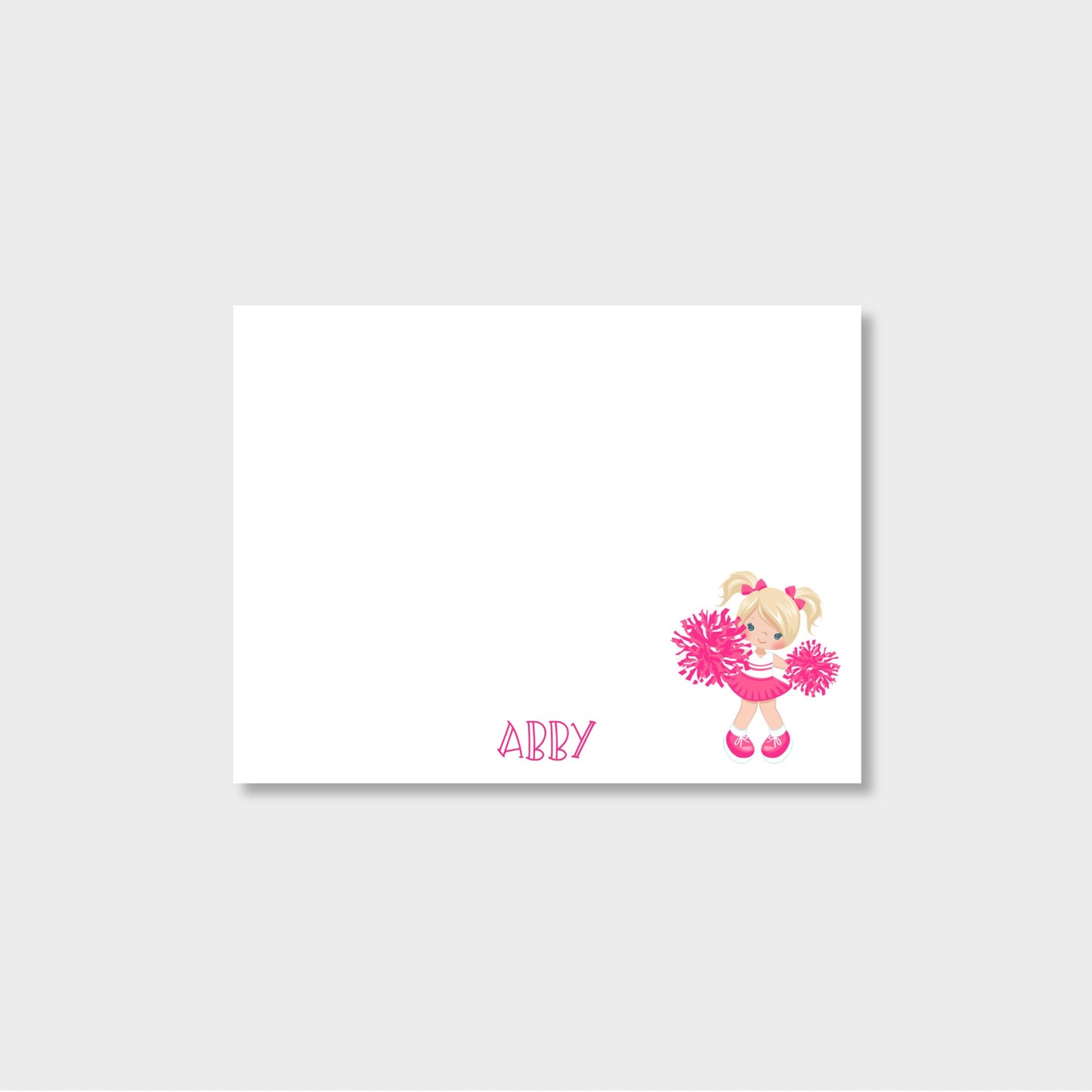 Cheerleader Girl Personalized Notecard Stationery